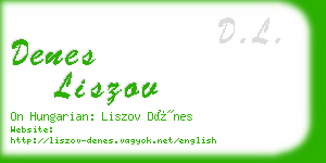 denes liszov business card
